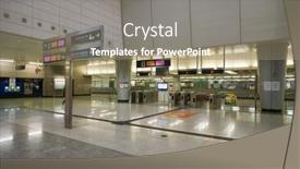  Presentation with railway gate - Presentation theme enhanced with hong-kong-circa-december-2019 background and a coral colored foreground