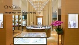  Presentation with retail store - Presentation theme with hong-kong-circa-january-2016 background and a coral colored foreground