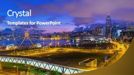  Presentation with hong kong city day - Audience pleasing slides consisting of hong kong city at morning backdrop and a cobalt blue colored foreground