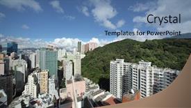  Presentation with hong kong china - Presentation theme enhanced with hong kong cityscape hong kong china background and a teal colored foreground