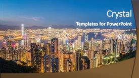  Presentation with hong kong - Slide deck enhanced with hong kong during sunset hour background and a teal colored foreground