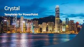  Presentation with hong kong - Colorful PPT layouts enhanced with hong kong during sunset hour backdrop and a  colored foreground