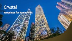  Presentation with view of hong kong - Theme consisting of hong kong during sunset hour background and a  colored foreground