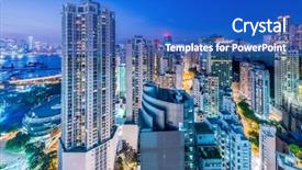  Presentation with view of hong kong - Presentation design having hong kong during sunset hour background and a  colored foreground
