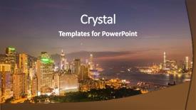  Presentation with hong kong - Slide set enhanced with hong kong during sunset hour background and a  colored foreground