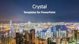  Presentation with hong kong - Presentation design consisting of hong kong during sunset hour background and a  colored foreground