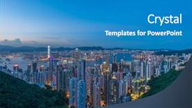  Presentation with view of hong kong - Audience pleasing slide deck consisting of hong kong during sunset hour backdrop and a  colored foreground