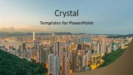  Presentation with hong kong - Slide deck featuring hong kong during sunset hour background and a  colored foreground