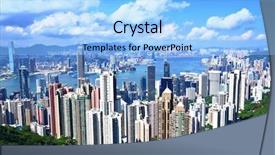  Presentation with hong kong - Slides enhanced with hong kong from peak background and a light blue colored foreground