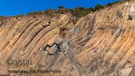  Presentation with hong kong - Slide set with hong-kong-geo-park-hexagonal background and a coral colored foreground