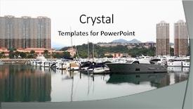  Presentation with hong kong kota - PPT theme featuring hong kong gold coast background and a white colored foreground