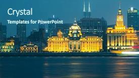  Presentation with corporation - PPT theme enhanced with hong kong history - there are shanghai banking corporation background and a ocean colored foreground