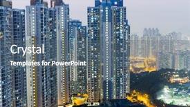  Presentation with hong kong - Audience pleasing theme consisting of hong kong housing backdrop and a ocean colored foreground