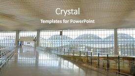  Presentation with hong kong airport - Presentation theme featuring hong kong international airport background and a  colored foreground