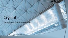 Presentation with hong kong airport - Audience pleasing theme consisting of hong kong international airport backdrop and a light blue colored foreground