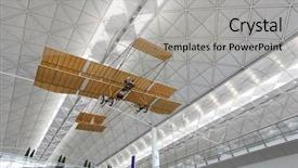  Presentation with hong kong airport - Slides featuring hong kong international airport background and a light gray colored foreground