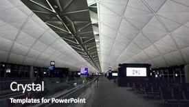  Presentation with hong kong airport - Slide deck having hong kong international airport background and a  colored foreground