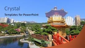  Presentation with hong kong china - Slide set with hong-kong-island-china-january background and a light blue colored foreground