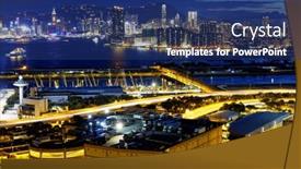  Presentation with hong kong - Beautiful presentation featuring hong-kong-island-from-kowloon backdrop and a ocean colored foreground