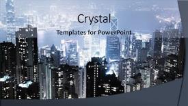  Presentation with hong kong china - PPT theme featuring hong kong island from victoria' background and a light blue colored foreground