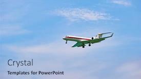  Presentation with business jet - Slide deck having hong-kong-june-04-2015 background and a light blue colored foreground