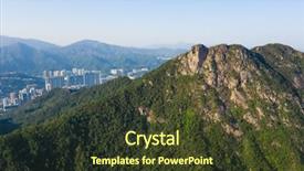 Presentation with lion - Theme featuring hong kong lion rock mountain background and a tawny brown colored foreground