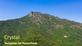  Presentation with lion - Audience pleasing presentation consisting of hong-kong-lion-rock-mountain backdrop and a tawny brown colored foreground