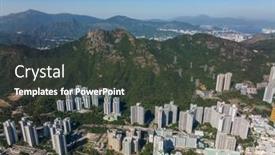  Presentation with hong kong - PPT layouts having hong-kong-lion-rock-mountain background and a dark gray colored foreground