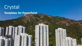  Presentation with hong kong - Slide set having hong-kong-lion-rock-mountain background and a ocean colored foreground