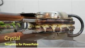  Presentation with hong kong - PPT theme enhanced with hong-kong-local-food-egg background and a tawny brown colored foreground