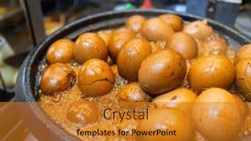  Presentation with street food - Theme consisting of hong-kong-local-street-food background and a gold colored foreground