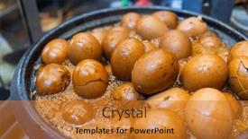  Presentation with black tea - PPT theme having hong-kong-local-street-food background and a gold colored foreground