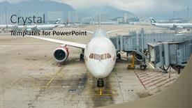  Presentation with hong kong airport - Theme having hong-kong-march-08-2016 background and a light blue colored foreground