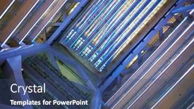  Presentation with building services - Theme with hong-kong-may-06-2015 background and a ocean colored foreground