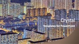  Presentation with area - PPT layouts with hong kong night downtown area background and a gray colored foreground