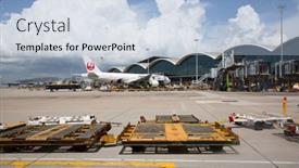  Presentation with airport port - Slide set consisting of hong-kong-october-02-planes background and a light blue colored foreground