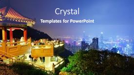  Presentation with tourists - PPT layouts enhanced with grass in park eco city background and a yellow colored foreground