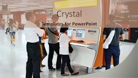  Presentation with wireless internet - Slides enhanced with young woman looking through a binocular background and a lemonade colored foreground.