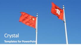  Presentation with hong kong skectch - Beautiful slides featuring people's republic of china backdrop and a teal colored foreground