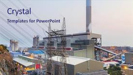  Presentation with fossil fuel - PPT theme having hong kong power station background and a lemonade colored foreground