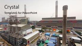  Presentation with fossil fuel - Beautiful slide set featuring hong kong power station backdrop and a sky blue colored foreground