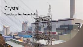  Presentation with fossil fuel - Cool new slide set with hong kong power station backdrop and a light gray colored foreground