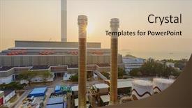  Presentation with power industry - Presentation consisting of hong kong power station background and a lemonade colored foreground