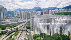  Presentation with hong kong - Slide deck consisting of hong kong public estate background and a gray colored foreground