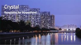  Presentation with hong kong - Cool new slides with hong kong public housing building backdrop and a teal colored foreground