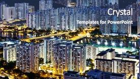  Presentation with housing - Cool new slide deck with hong kong public housing backdrop and a ocean colored foreground