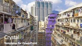  Presentation with hong kong - Beautiful theme featuring hong kong public slum estate backdrop and a gray colored foreground