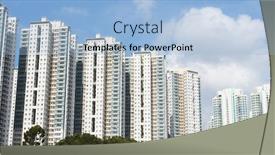  Presentation with hong kong - PPT layouts having hong-kong-residential-building background and a light blue colored foreground
