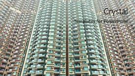  Presentation with high rise building - Theme with hong kong residential buildings background and a light gray colored foreground
