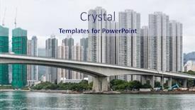  Presentation with residential - Slides featuring hong kong residential district background and a sky blue colored foreground